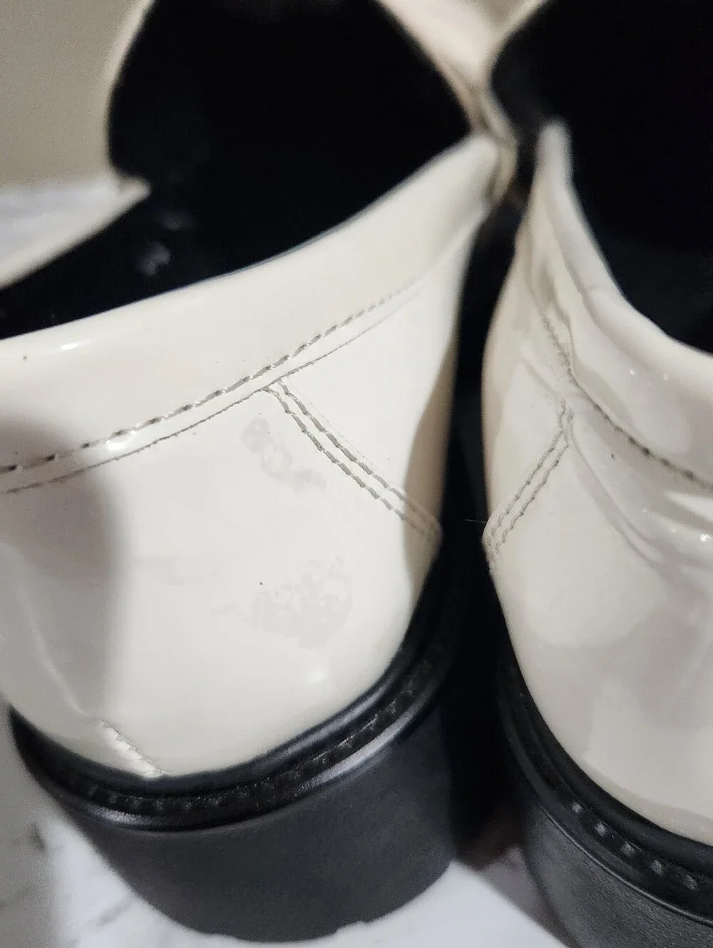 Steve Madden Lotto Chunky Cream & Black Loafers Size 7.5 - Picture 4 of 9
